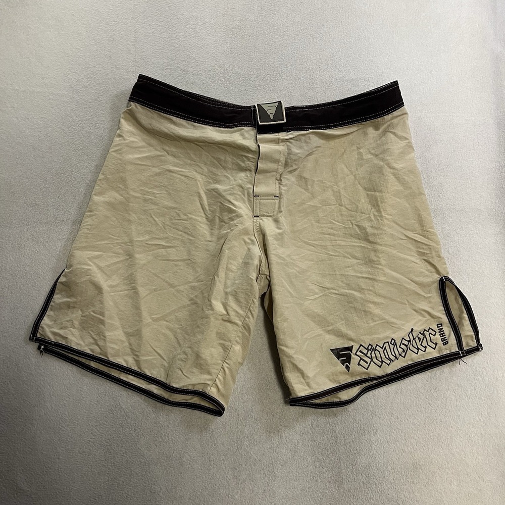 Vintage Sinister Brand MMA Training Shorts Men's Size 36 Beige Ripstop